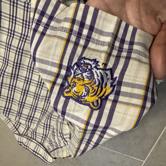 Columbia PFG Super Bonehead LSU Tigers White Purple Sz Medium - Picture 10 of 11